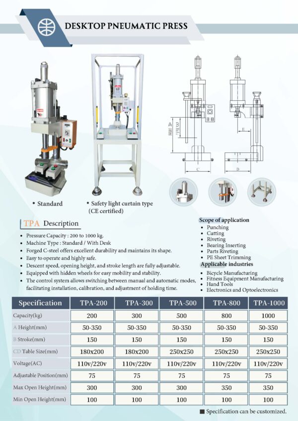 Tian Feng Tpa Type Catalog